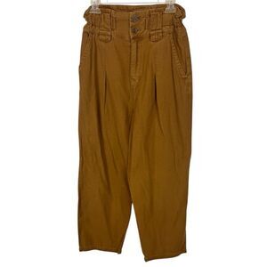 Free people pleated front high waisted pegged cropped pants size 8